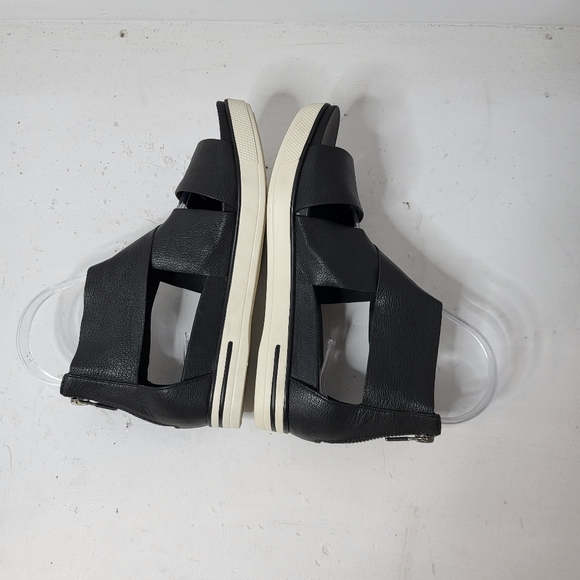 Eileen Fisher Women's Sport Wedge Sandal Black Leather Size 6 - Picture 4 of 9